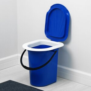 Ведро-туалет, h = 38 см, 18 л, съемный стульчак, синее