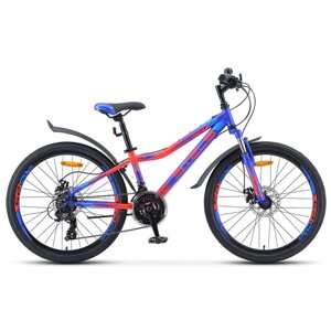 Велосипед для подростков STELS Navigator-410 MD 24 21-SP V010 Синий/неоновый красный (LU091556*LU082933*12)