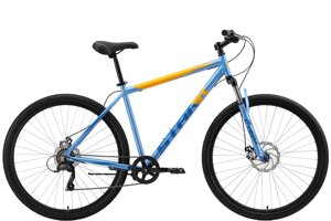 Велосипед взрослый Stark Respect 29.1 D Microshift голубой металлик/синий/оранжевый 20 (HQ-0009974)