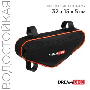 Велосумка dream bike под раму, 32х15х5, цвет черный/оранжевый
