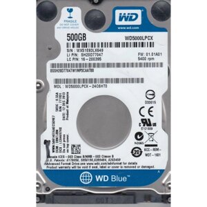 Жесткий диск western digital blue 500GB/2,5/SATA III (WD5000LPCX)