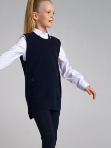 Жилет вязаный классический школьный вязаного школьницы жилетка рубашка футболка поло комплект