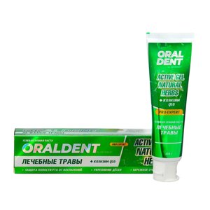 Зубная паста defance oraldent active gel natural herbs, 120 г