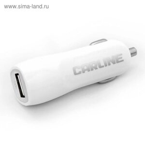 Адаптер автомобильный Carline 1хUSB 1А в прикуриватель 12,24В, цвет Белый