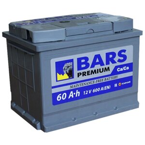 Аккумуляторная батарея BARS Premium 60 Ач 6СТ-60.1 VL, прямая полярность
