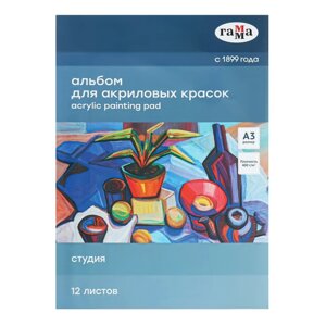 Альбом для акрила, А3 Гамма "Студия" 12 листов, 400г/м, на склейке