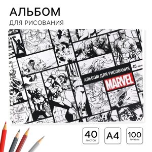 Альбом для рисования А4, 40 листов 100 г/м²на пружине, Мстители