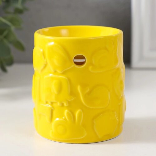 Аромалампа керамика "Зверята" жёлтая 6,7х6,7х7,5 см