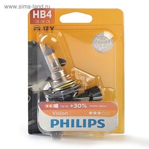 Автолампа Philips Vision +30%HB4/9006 (P22d), 12 В, 55 Вт, блистер, 9006 PR B1