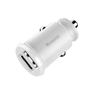 Автомобильное зарядное устройство Baseus, 2USB, 3.1 А, белое