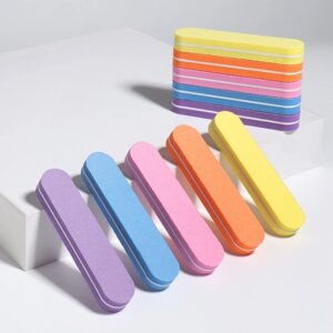 Бафы наждачные для ногтей, двусторонние, 10 шт, 9 1,8 1,1 см, разноцветные