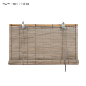 Бамбуковая рулонная штора, 100х160 см, цвет серый