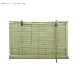 Бамбуковая рулонная штора, 120х160 см, цвет мятный