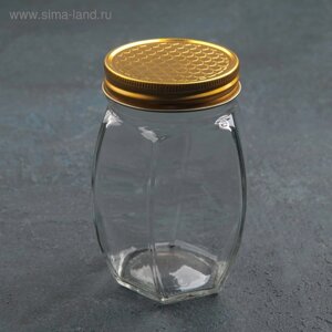 Баночка стеклянная для мёда и варенья «Соты», 400 мл, 812 см