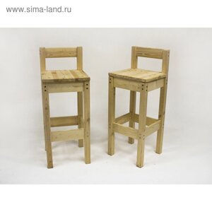 Барный стул с низкой спинкой, 4004001050 мм, массив сосны, без покрытия
