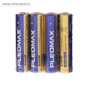 Батарейка алкалиновая Pleomax, AAA, LR03-4S, 1.5В, спайка, 4 шт.