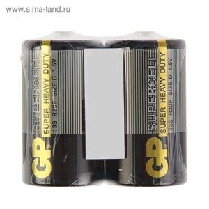 Батарейка солевая GP Supercell Super Heavy Duty, 13S R20Р, 1.5В, спайка, 2 шт.