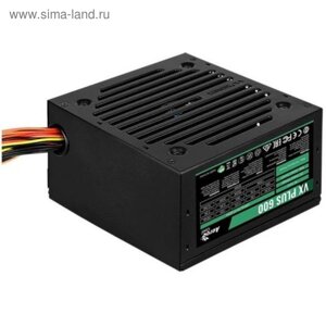 Блок питания aerocool ATX 600W VX-600 PLUS (24+4+4pin) 120mm fan 3xsata RTL