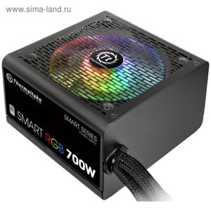 Блок питания thermaltake ATX 700W smart RGB 700 80+ APFC 120mm color LED 6xsata RTL