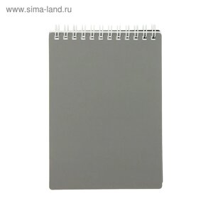 Блокнот пластиковая обложка А6, 80 листов на гребне METALLIC, Серый