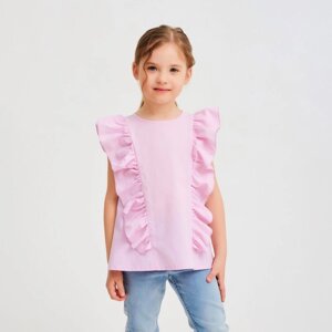 Блузка для девочки MINAKU: Cotton Collection цвет светло-сиреневый, рост 140