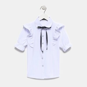 Блузка школьная для девочек, цвет белый, рост 134 см