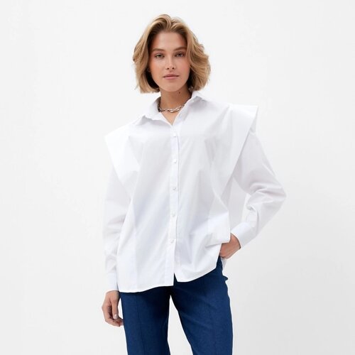 Блузка женская MINAKU: Casual Collection цвет белый, р-р 42