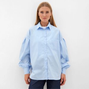 Блузка женская MINAKU: Casual collection цвет голубой, р-р 48