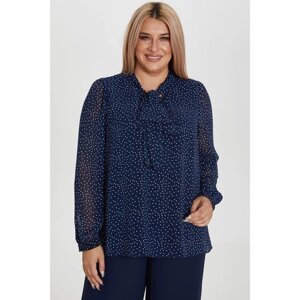 Блузка женская, размер 52, цвет тёмно-синий