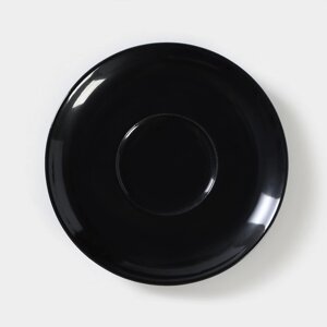 Блюдце фарфоровое «Акварель», d=14.5 см, цвет чёрный