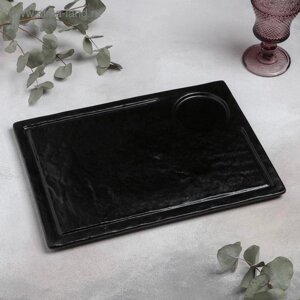 Блюдо фарфоровое для подачи Magistro "Pietra lunare", 33,5241,5 см, цвет чёрный