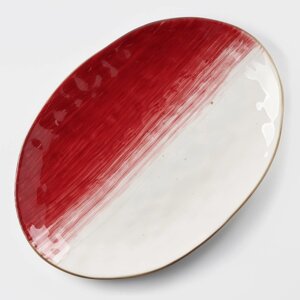 Блюдо фарфоровое Доляна «Космос», 31,522 см, цвет красный