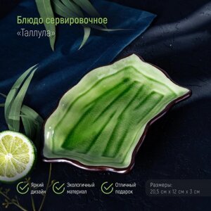 Блюдо керамическое сервировочное «Таллула», 20,5123 см, цвет зелёный