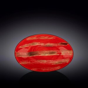 Блюдо овальное Wilmax England Scratch, размер 30х19.5х7 см, цвет красный