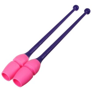 Булавы для художественной гимнастики вставляющиеся Pastorelli MASHA FIG, 40,5 см, цвет фиолетовый/розовый