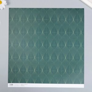 Бумага для скрапбукинга "Кристаллы на зелёном" плотность 180 гр 30,5х32 см