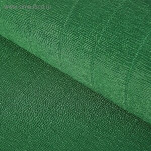 Бумага для упаковок и поделок, гофрированная, тёмно-зелёная, зеленая, однотонная, двусторонняя, рулон 1 шт., 0,5 х 2,5 м