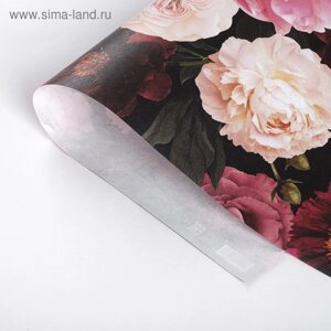 Бумага упаковочная крафтовая «Цветы», 50 х 70 см