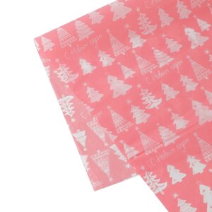 Бумага упаковочная тишью «Розовый лес», 50 66 см