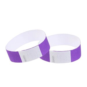 Бумажный контрольный браслет "Фиолетовый" TYVEK 100 штук