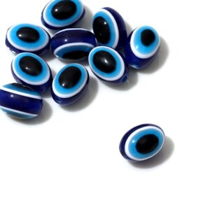 Бусина «Глаз» овальный, 1,20,90,9, набор 10 шт. цвет синий
