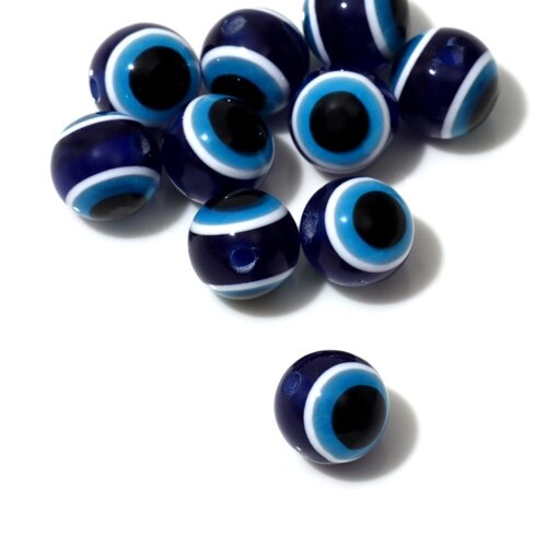 Бусина «Глаз» овальный, 1,21,11,1 см, набор 10 шт. цвет синий