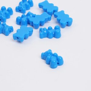 Бусина «Мишка мармеладный»набор 10 шт. 1,81,20,8 см, цвет синий