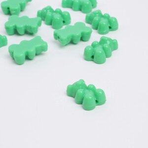 Бусина «Мишка мармеладный»набор 10 шт. 1,81,20,8 см, цвет зелёный