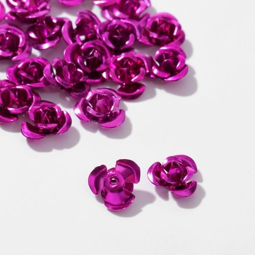 Бусина «Розочка», набор 30 шт., 8 мм, цвет ярко-розовый