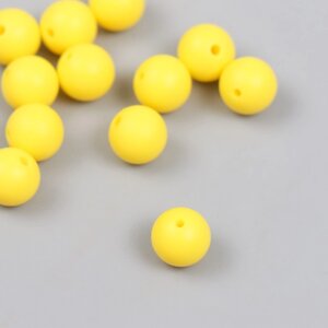 Бусина силикон "Круглая" ярко-желтая d=0,9 см