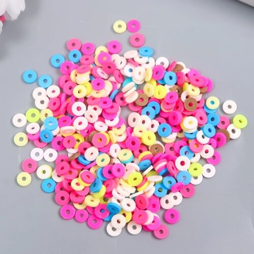 Бусины для творчества PVC "Колечки нежные цвета" набор 330 шт 0,1х0,6х0,6 см