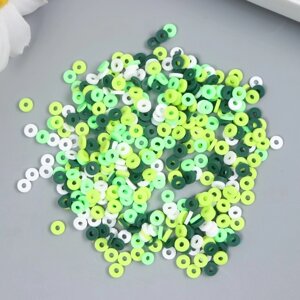 Бусины для творчества PVC "Колечки зелёные" набор 330 шт 0,1х0,4х0,4 см