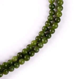 Бусины из натурального камня «Зелёный нефрит» набор 90 шт., размер 1 шт. 4 мм