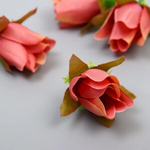 Бутон на ножке для декорирования "Роза Мондиаль" пыльно-розовая 1,7х3 см